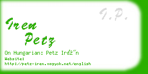 iren petz business card